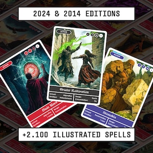 Paquete de cartas de hechizos de DnD 5e: más de 2100 hechizos de tamaño póker (PDF imprimible)