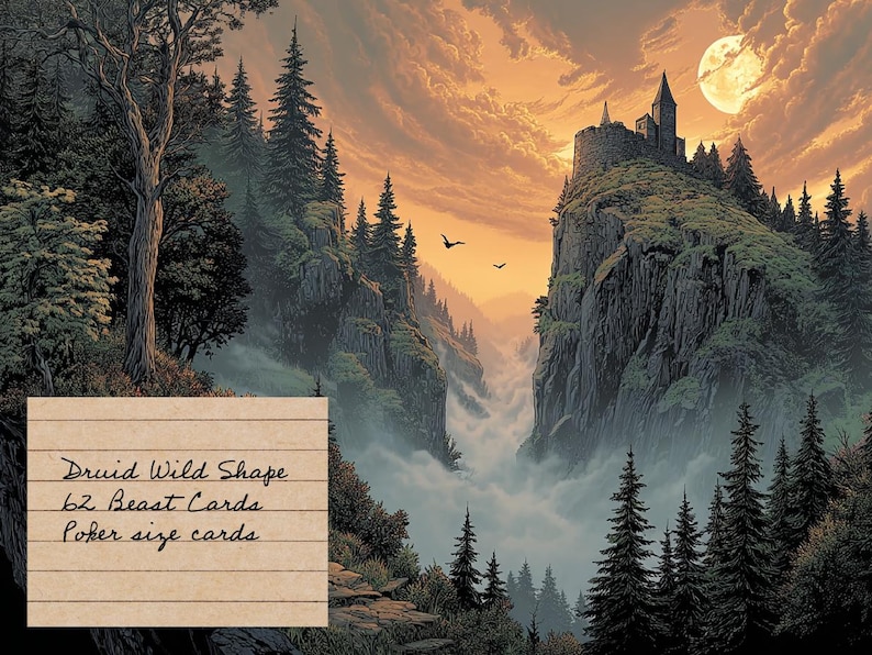 D&D 5e Druid Wild Shape Cards Printable PDF Etsy