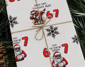 Santa Claus 67 Wrapping Paper, Christmas Gift Wrap Roll, Glossy Holiday Paper