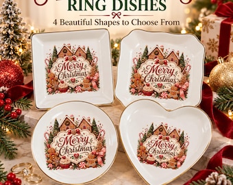 Gingerbread Christmas Ring Dish: Gingerbread House Ceramic Ring Holder, Seasonal Jewelry Dish, Ring Dish Gift, Merry Christmas Gift