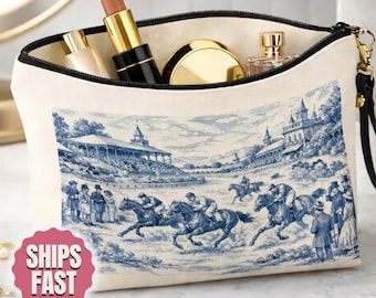 Conjunto de bolso tote para el Kentucky Derby, bolso tote grande vintage para carreras de caballos con cremallera y bolsillo interior, bolso de viaje para caballos, regalo ecuestre, regalos para amantes de los caballos