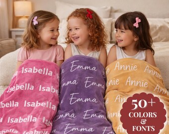 Personalisierte Babydecke mit Namen - Kinderzimmerdecke, Benutzerdefinierte Namensdecke, Babynamendecke, weiche Babydecke
