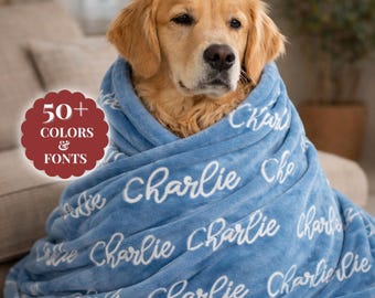 Personalized Dog Blanket – Custom Dog Blanket, Soft Plush Pet Blanket, Dog Gifts & Personalized Dog Gifts