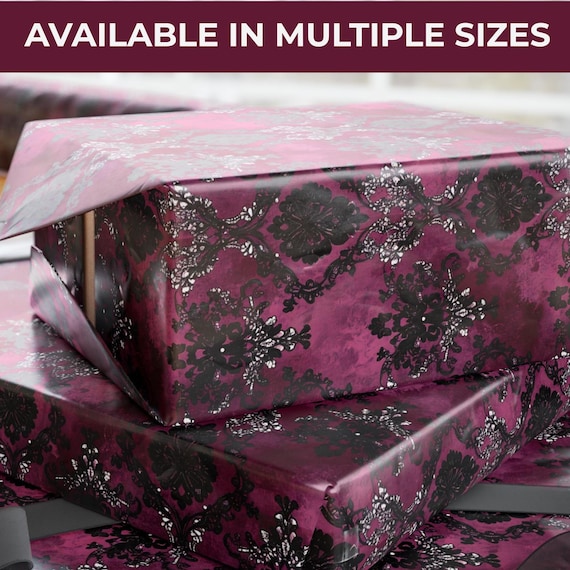 Gothic Dark Romance Wrapping Paper, Burgundy Lace Valentines Day Gift Wrap