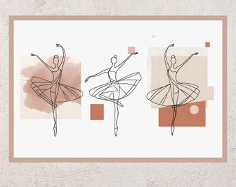 Ballerina Wall Art: Modern Minimalist Ballet Home Decor