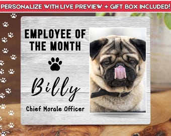 Funny Pet Portrait – Custom Dog Portrait Employee of the Month, Personalized Pet Owner Gifts, Funny Office Gift