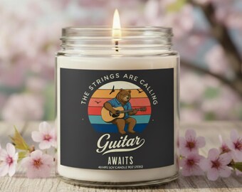 Guitar Player Candle | Scented Soy Candle 9oz | Guitarist Gift