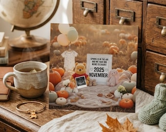 Winnie the Pooh Pregnancy Announcement, Gender Neutral (Digital Download)