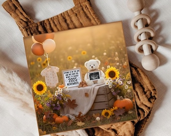 Winnie the Pooh Pregnancy Announcement, Editable Social Media Template (Digital)