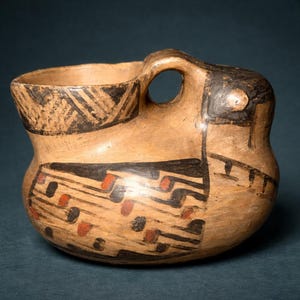 Jarro Pato, cerámica popular chilena clásica, pintado a mano