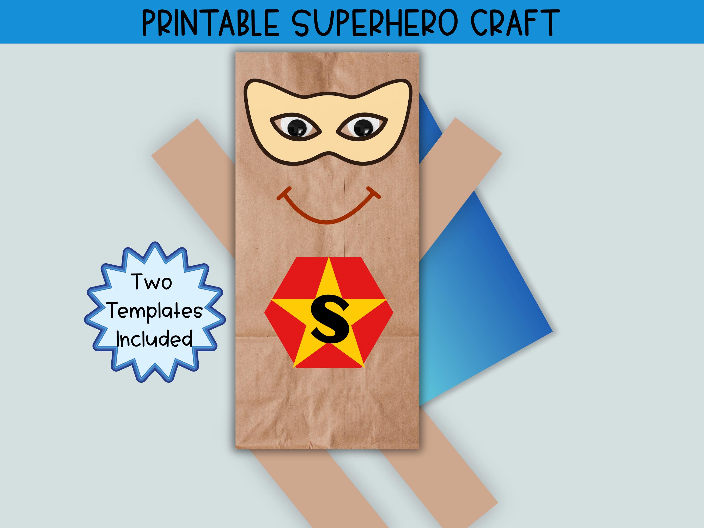 Superhero Craft for Preschool, Printable Preschool and Kindergarten…