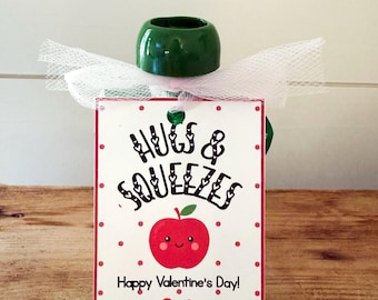 Valentines Non Candy, Apfelsauce Valentinstag, Hugs & Squeezes Valentinstag, Vorschulklasse Valentinstag, Kindergarten Kleinkind Valentinstag