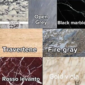 Elegante lavabo de mármol cerezo Elazig: lavabo de piedra natural artesanal para baño o tocador. imagen 12