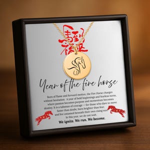 Year of the Fire Horse Necklace – A Talisman of Courage & Fortune, Good Luck Necklace, Chinese Zodiac Gift image 1