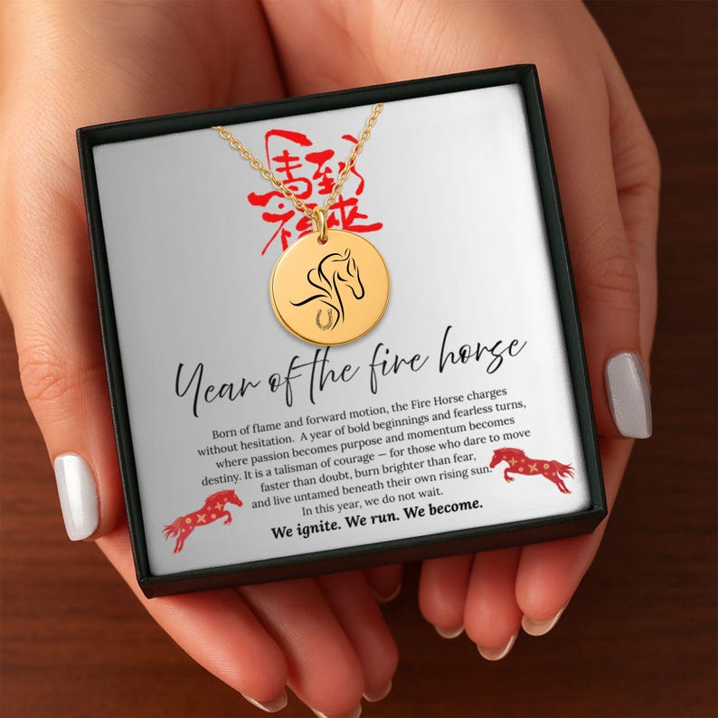 Year of the Fire Horse Necklace – A Talisman of Courage & Fortune, Good Luck Necklace, Chinese Zodiac Gift image 8
