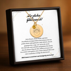 Abitur Geshenk Halskette 2026, Sun Halskette, Karte mit Schmuck