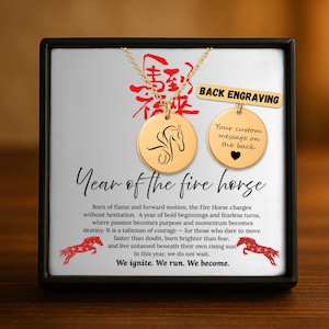 Year of the Fire Horse Necklace – A Talisman of Courage & Fortune, Good Luck Necklace, Chinese Zodiac Gift image 2