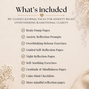 Diário para Pensamentos Excessivos em PDF, Alívio da Ansiedade, Diário de Saúde Mental para Imprimir, Caderno de Exercícios de Autorreflexão e Mindfulness, Compatível com GoodNotes imagem 2