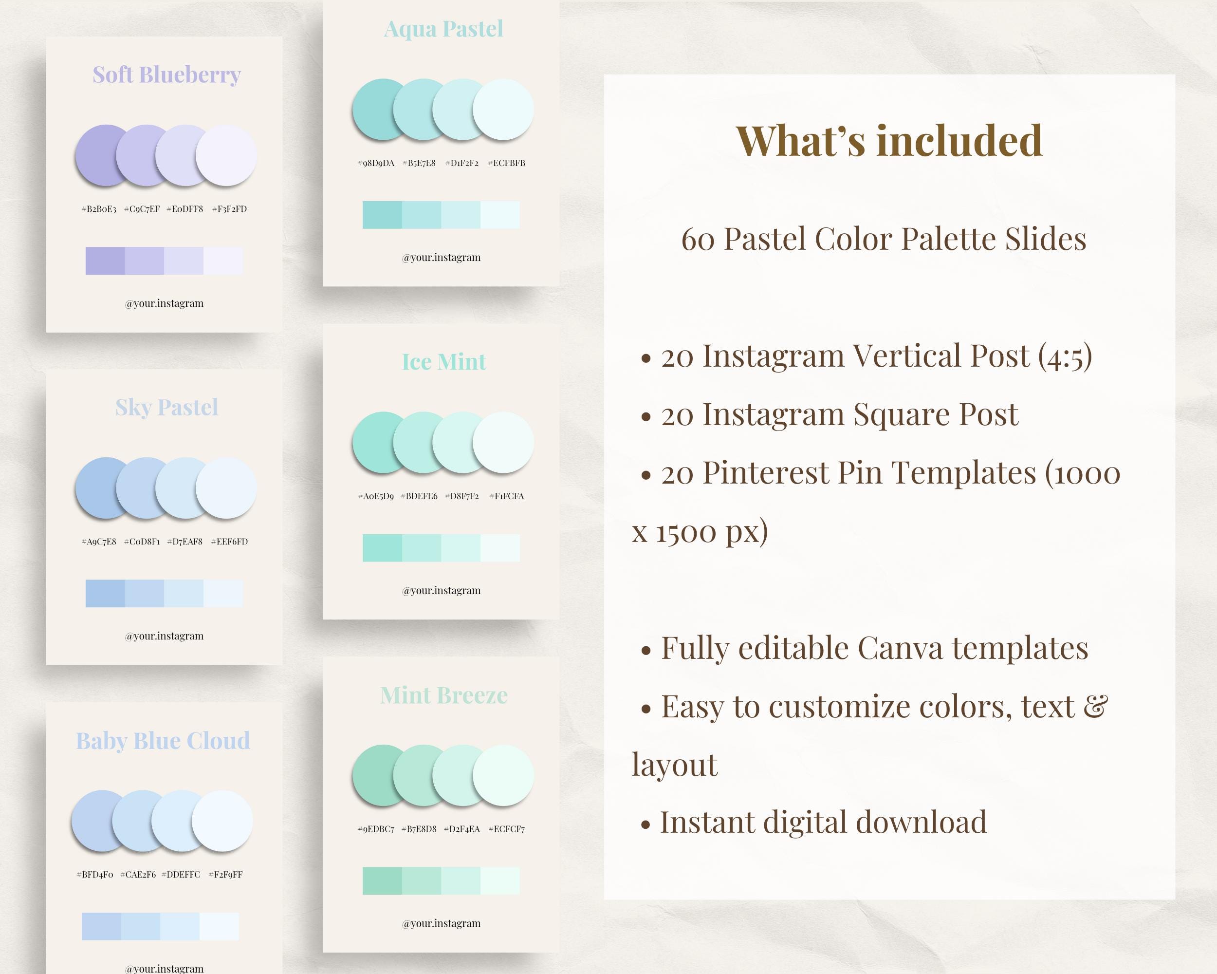 Pastel Color Palette Templates for Instagram & Pinterest | 60 Canva ...