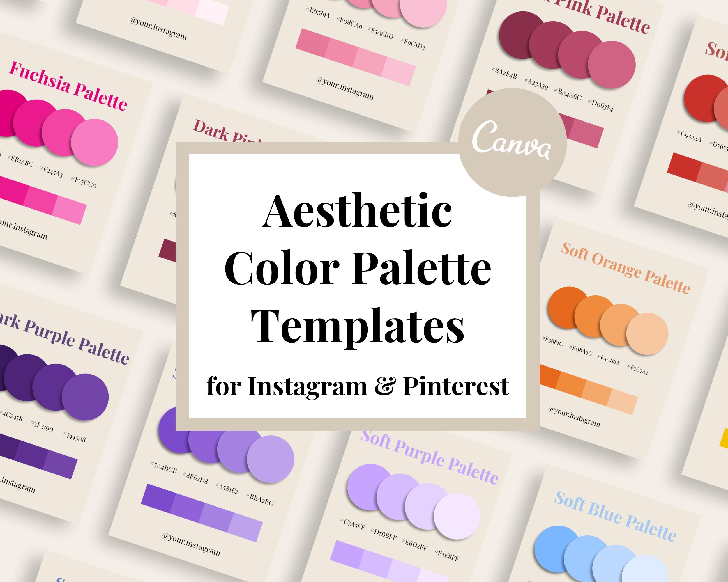 Aesthetic Color Palette Templates Pack | Instagram & Pinterest Formats ...