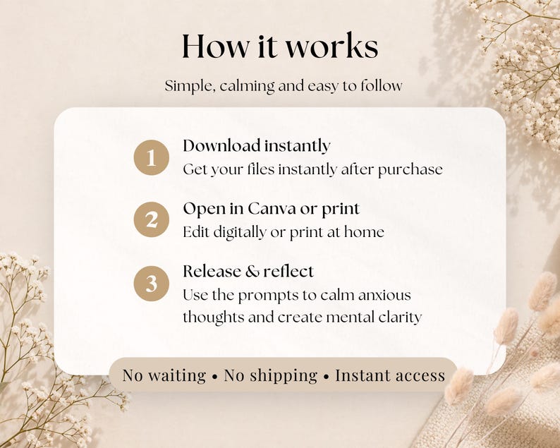 Diário para Pensamentos Excessivos em PDF, Alívio da Ansiedade, Diário de Saúde Mental para Imprimir, Caderno de Exercícios de Autorreflexão e Mindfulness, Compatível com GoodNotes imagem 8