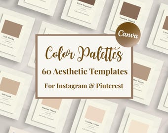 Beige Farbpalette für Canva | 60 ästhetische Farbpaletten | Vorlagen für Instagram & Pinterest | Neutrales Marken-Kit | Kostenlos für Canva
