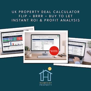 Calculadora de inversión inmobiliaria en el Reino Unido / Analizador de operaciones en Excel (Descarga digital)