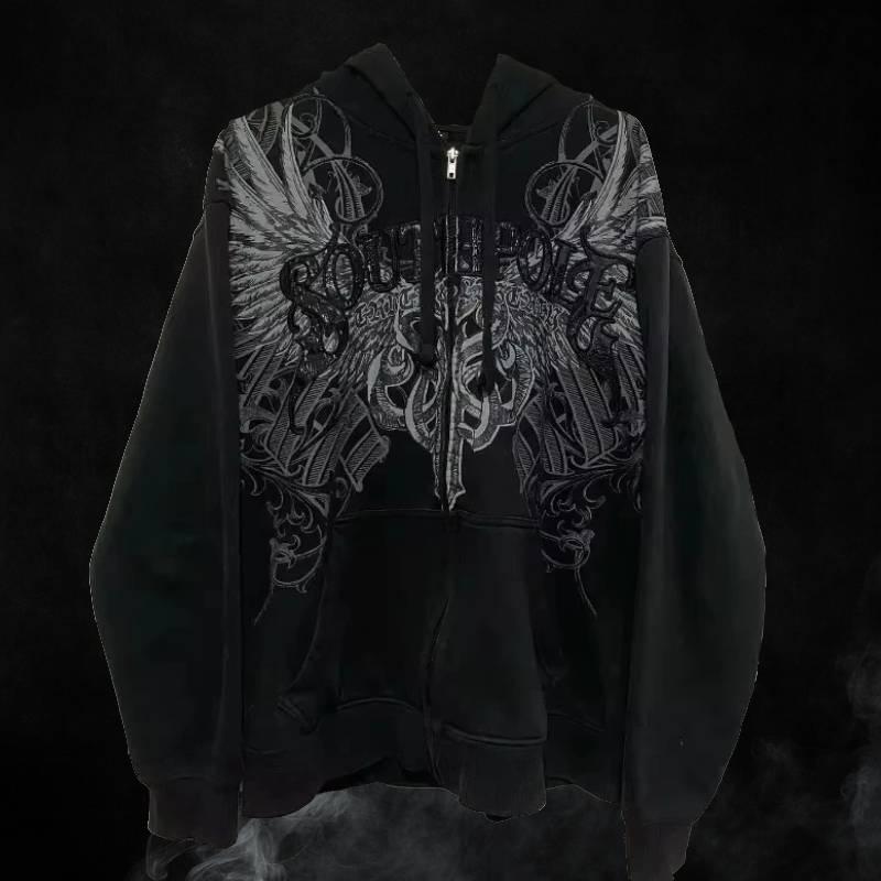 トップス 1990s High Techno Wear cyber zip hoodie Dark Techno Zip up Hoodie, Neon Rave Festival Jacket, Techwear