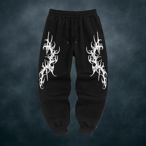Goth Gym Joggers | Avsmalnande atletiska byxor för män och kvinnor | Mörka estetiska fitness streetwear