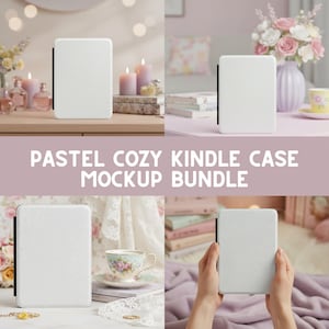 Romantisches, gemütliches Reader Kindle Case Mockup Bundle, Kindle 7" Mockup, PSD Smart Objekt
