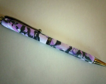 Polymer Clay Pen in Purple, Black and White