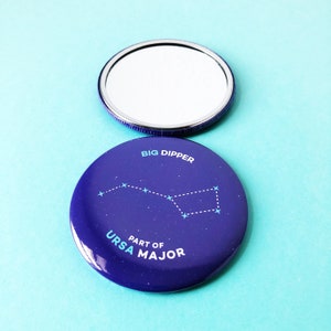 Big Dipper (Navy) | Mirror (Space Mirror, Constellation, Space Gift, Pocket Mirror, Travel Mirror, Compact Mirror, Celestial, Star Gift)