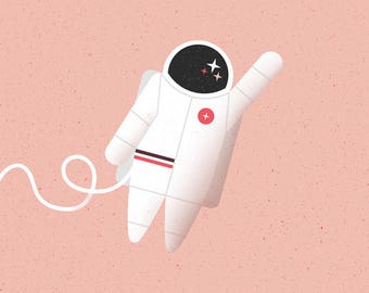 Astronaut | Print (Pink/Red)