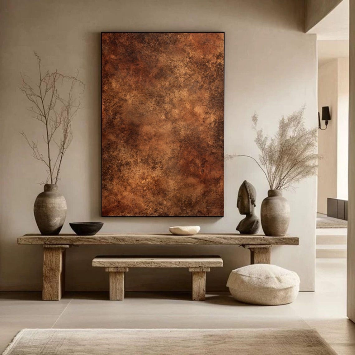 Wabi Sabi Textured Wall Art, Minimalist Earth Tone Print, Abstract ...