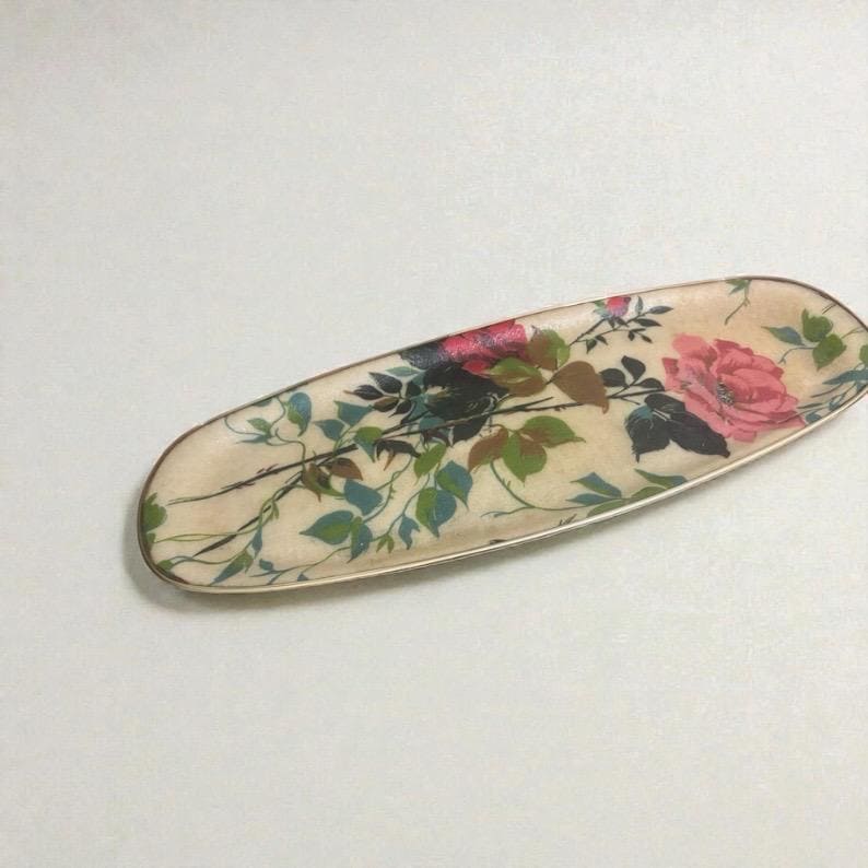 ヴィンテージ Arnold Designs トレー イギリス製 フラワー柄 Arnold Designs Tray - Etsy UK