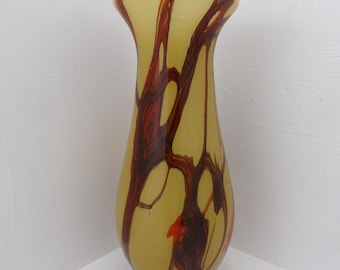 Glass vase Morano style swirl drip flower