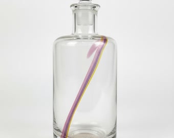 Vintage Kosta Boda Rainbow carafe or decanter, designed by Bertil Vallien. Signed.