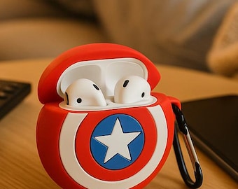 Shield Captain AirPods Case: Superhero Silicone Cover