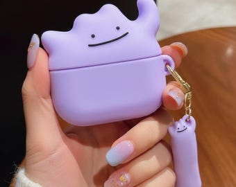 Ditto Airpod Case Ghost Cartoon - Gift Birthday, Airpods 1 2 3 Pro 4 - Anime