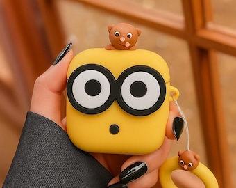 Big Eyes Yellow AirPods Case: Cartoon Silicone Cover