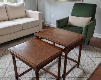 Gordon's Vintage Nesting End Tables Solid Wood Brown Mahogany