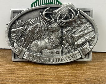 Vintage John Deere Parts Distribution Center 1975-1995 Elk Belt Buckle USA Made