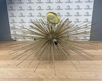 Mid Century Modern Sputnik Chandelier Gold Starburst Light Fixture 23in
