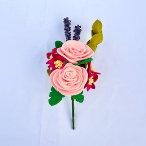 Pink Roses Felt Floral Bouquet