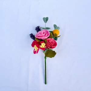 Wild Rose Blossom Felt Floral Bouquet