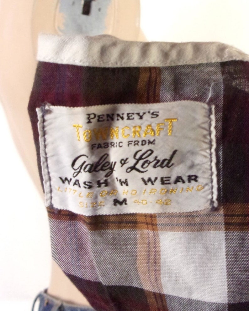 vtg 50s 60s NOS NWOT Penneys Towncraft Galey /& Lord Plaid Belted Robe Pajamas M
