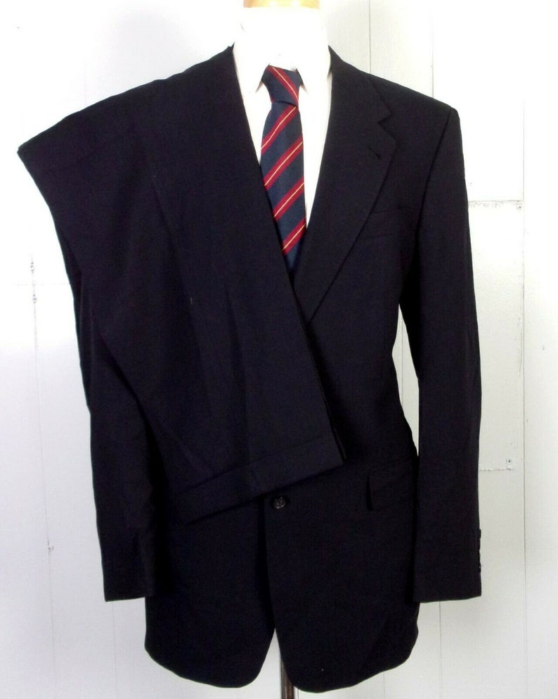 vtg 90s euc Hart Schaffner Marx Solid Charcoal 100/% Wool Gabardine Men/'s 2 Pc Suit 41 L