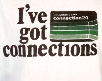 vtg 80s Commerce Bank Early ATM Debit Credit Card T-Shirt Artex Combed Cotton XL