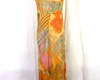 vtg 80s Hula Moon by Jams World Muted Tone Thin Rayon Abstract sz M