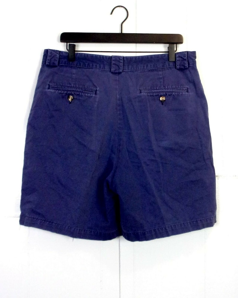 vtg 90s Tommy Hilfiger men/'s Navy Pleated Front Twill Shorts Double Button 36